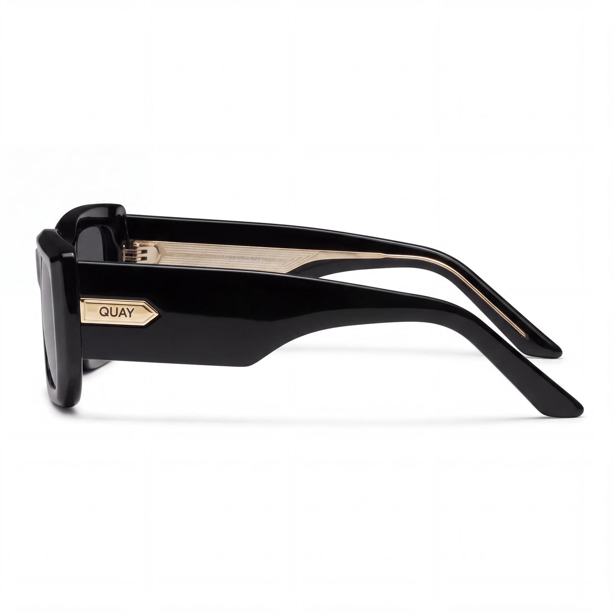 QUAY AUSTRALIA Black Smoke Rectangle Sunglasses for Women, 54mm, Photo 3