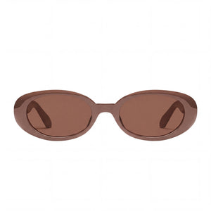 Quay Felt Cute Round Sunglasses for Women — front view, Injection frame