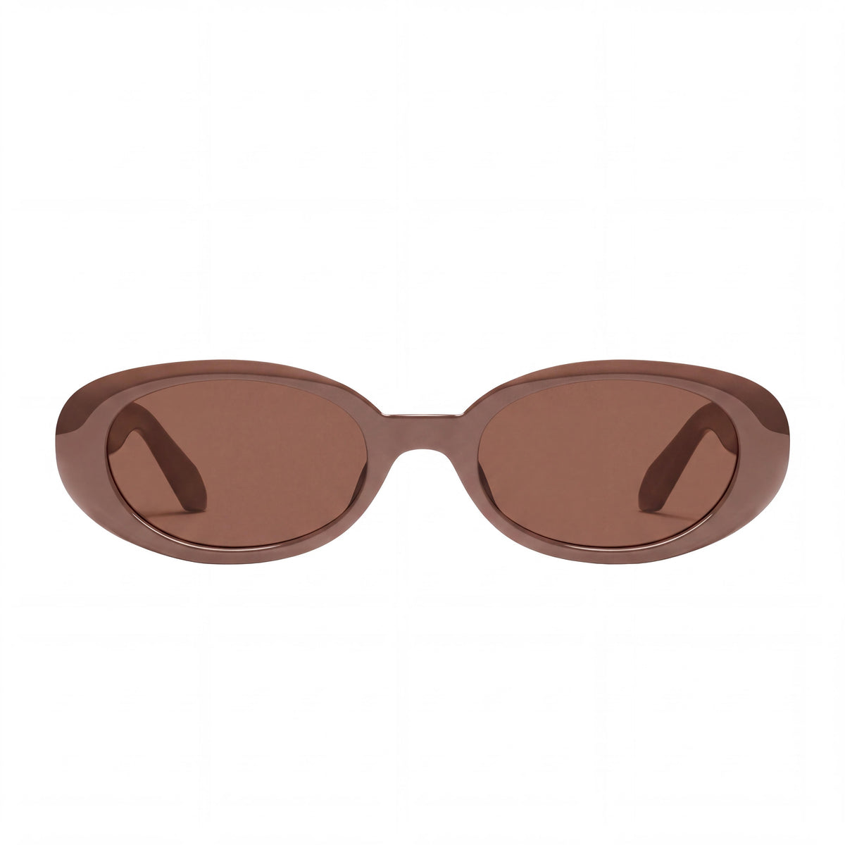 Quay Felt Cute Doe Brown Round Sunglasses for Women, 52mm, Photo 2