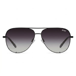 Quay High Key Large Aviator Sunglasses for Women — front view, Metal frame