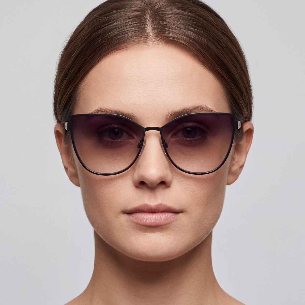 Gafas de sol para mujer QUAY AUSTRALIA In Pursuit, diseño Cat Eye de metal en color negro, 64-16-146 mm con protección UV, Photo 3