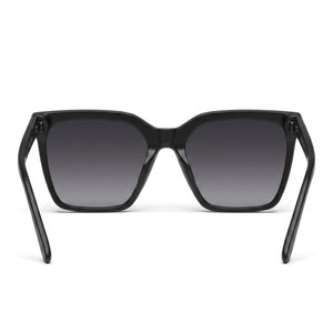 Quay Level Up Square Sunglasses Women — side view, Polarized Grey lens