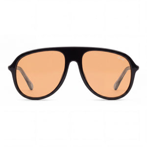 Quay NO-NS-2323-BLK/HNY Aviator Sunglasses for Women — front view, Injection frame