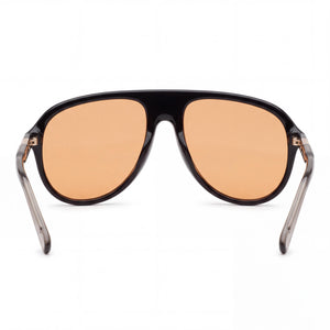 Quay NO-NS-2323-BLK/HNY Aviator Sunglasses for Women — interior view, Non-Polarized lens detail