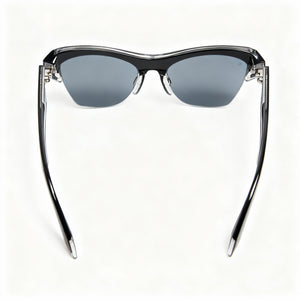 Rag & Bone Modern Heritage Cat Eye Sunglasses Women — side view, Non-Polarized Black Grey lens