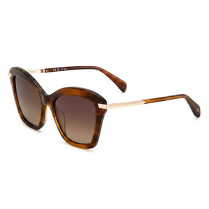 Rag & Bone Modern Heritage Brown Cat Eye Sunglasses for Women, Brown Horn lens