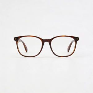 Rag & Bone RNB 3017 Square Eyeglasses Women — side view, Havana Acetate temples