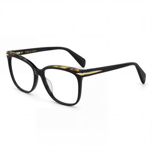 Rag & Bone RNB 3024 Black Rectangle Eyeglasses for Women, Metal frame