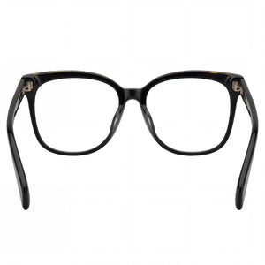 Rag & Bone RNB 3024 Rectangle Eyeglasses Women — side view, Black Metal temples