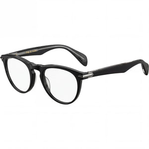 Rag & Bone RNB 7003 Black Round Eyeglasses for Men, Acetate frame