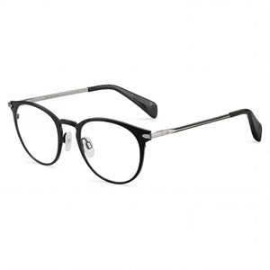 Rag & Bone RNB 7005 Black Round Eyeglasses Unisex, Titanium frame