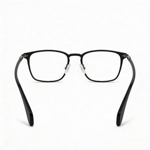 Rag & Bone RNB 7015 Square Eyeglasses Men — side view, Black Titanium temples