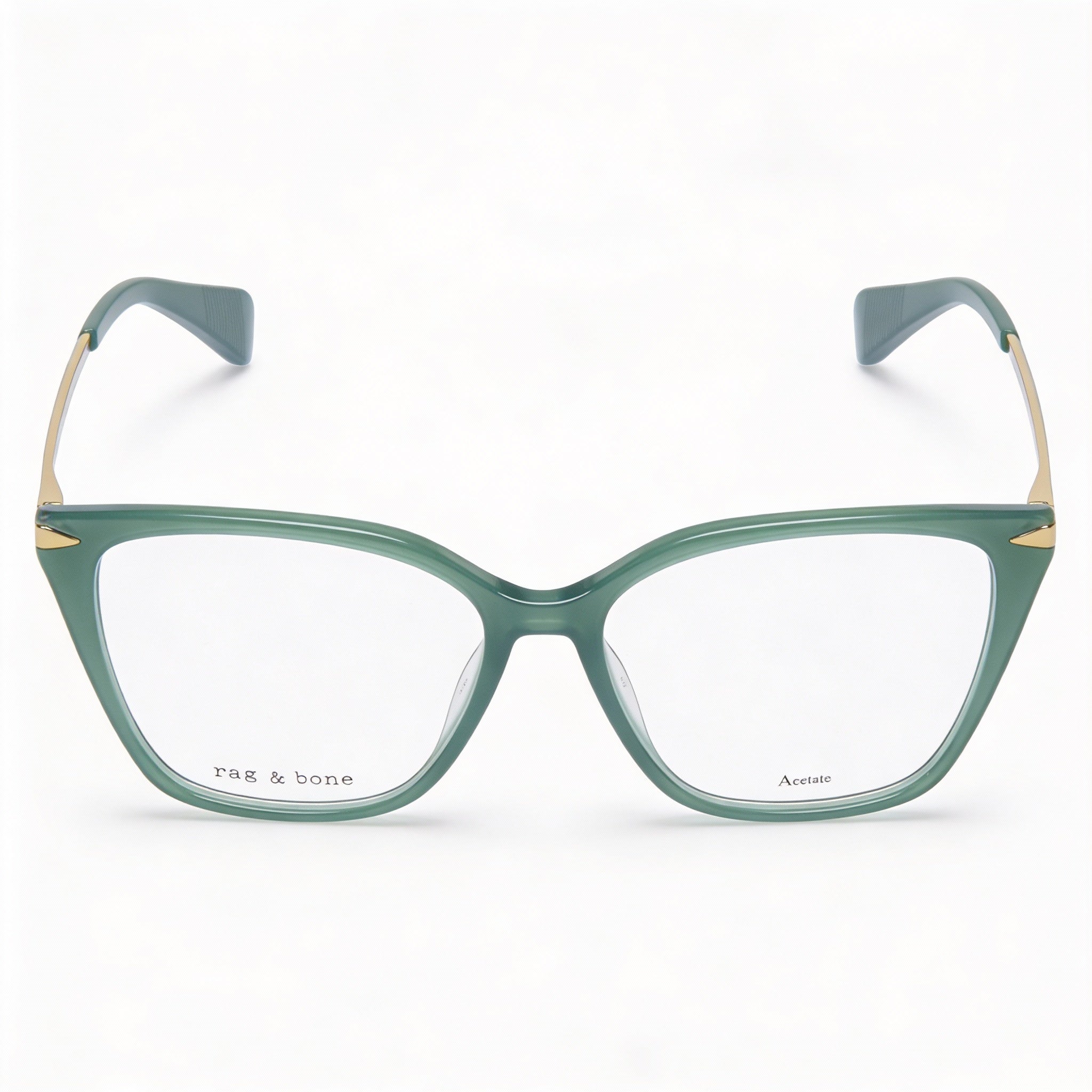 Rag & Bone RNB3005 Green Square Eyeglasses for Women, Acetate 53mm, Photo 2