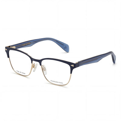 Rag & Bone RNB3022 Blue Rectangle Eyeglasses for Women, Stainless Steel frame