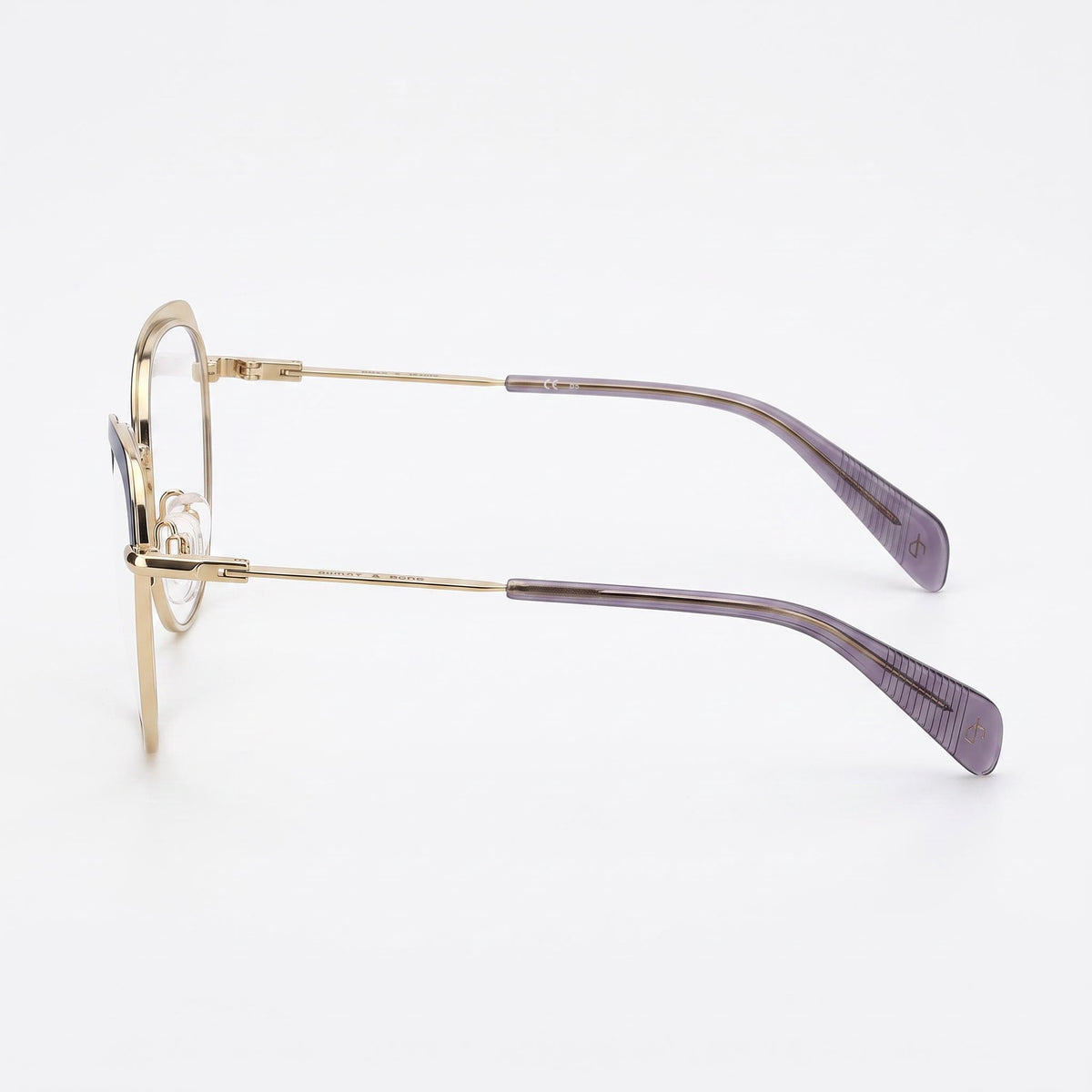 Gafas graduadas Rag & Bone Rnb3030/G azul y dorado ovaladas para mujer, 52 mm, Photo 2
