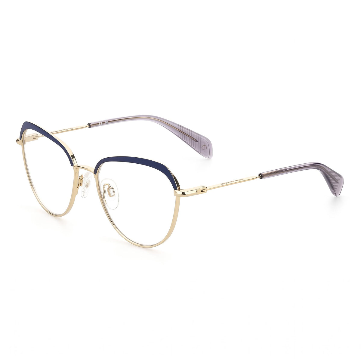 Gafas graduadas Rag & Bone Rnb3030/G azul y dorado ovaladas para mujer, 52 mm, Photo 1