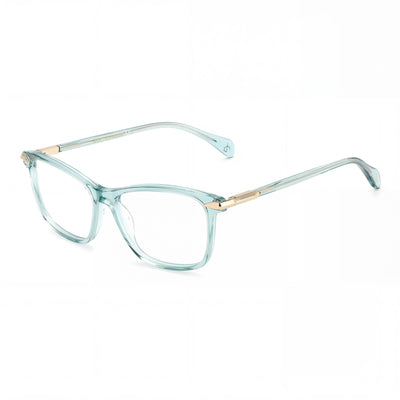 Rag & Bone RNB3031 Blue Rectangle Eyeglasses for Women, Acetate frame