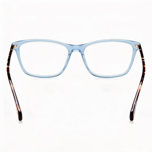 Rag & Bone RNB3031 Rectangle Eyeglasses Women — side view, Blue Acetate temples