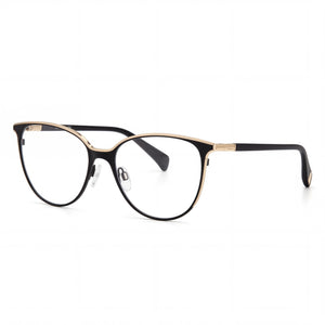 Rag & Bone RNB3032 Black Oval Eyeglasses for Women, Metal frame