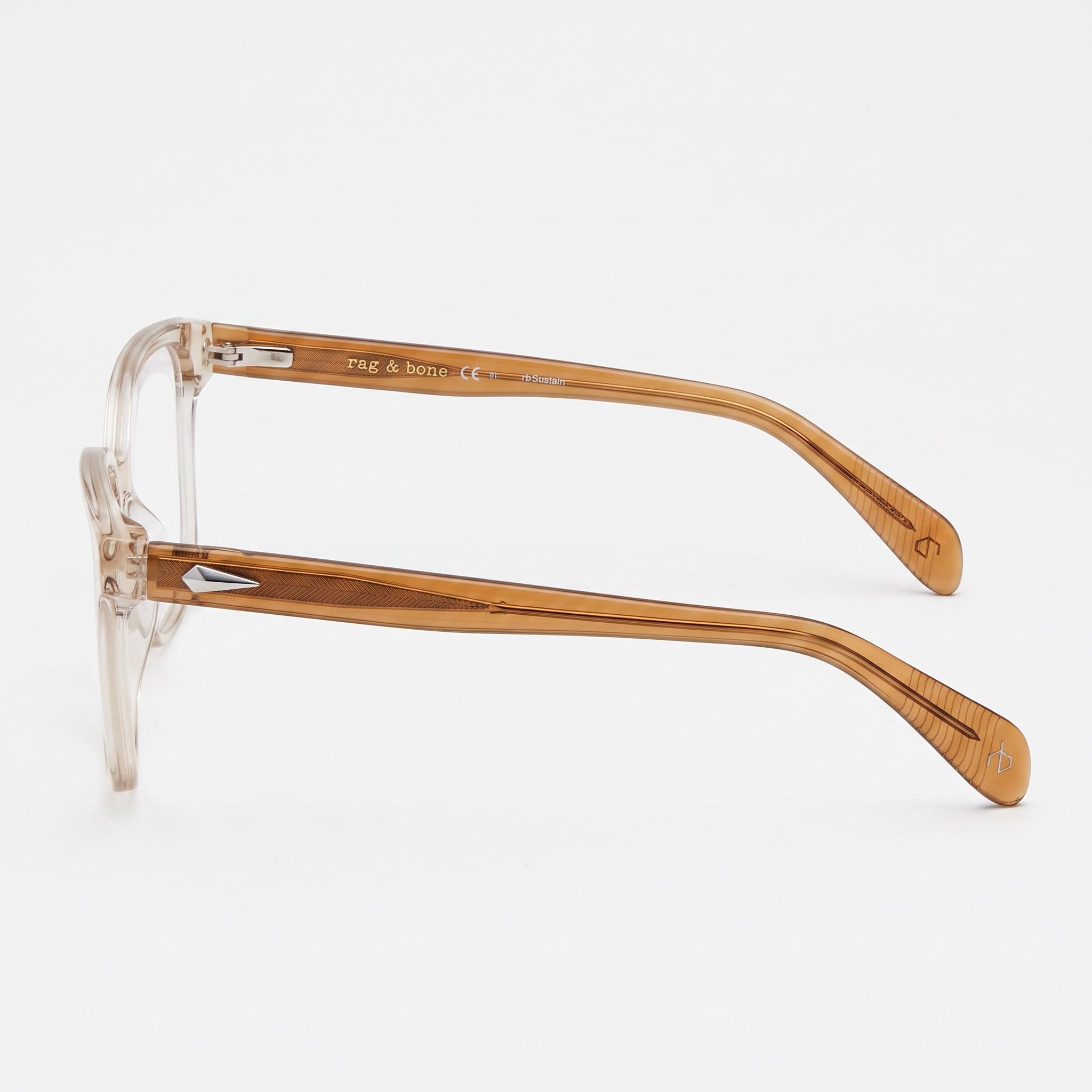 Gafas de mujer cuadradas Rag & Bone RNB3053 beige, inyectadas 54mm, Photo 3