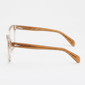 Rag & Bone RNB3053 Square Eyeglasses Women — side view, Beige Injected temples