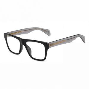 Rag & Bone RNB7036 Black Rectangle Eyeglasses for Men, ECO PMMA frame