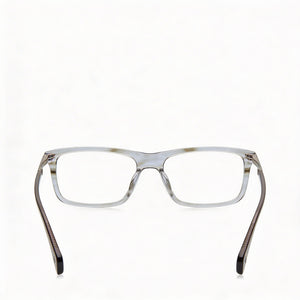 Rag & Bone Rnb7050 Rectangle Eyeglasses Men — side view, Gray Acetate temples