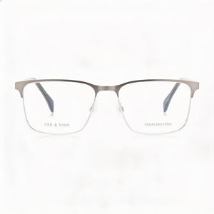 Rag & Bone RNB7051/G Rectangle Eyeglasses for Men — front view, Alloy Steel