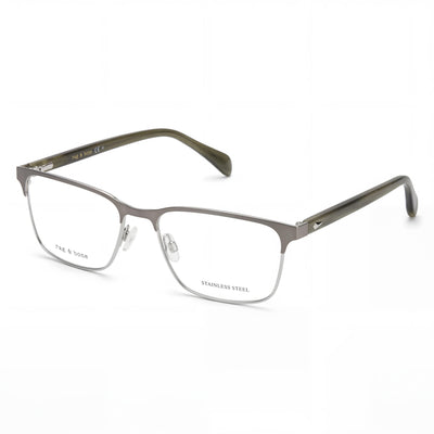 Rag & Bone RNB7051/G Silver Rectangle Eyeglasses for Men, Alloy Steel frame
