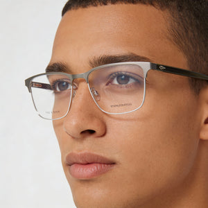 Rag & Bone RNB7051/G Rectangle Eyeglasses for Men — interior view, Alloy Steel frame detail