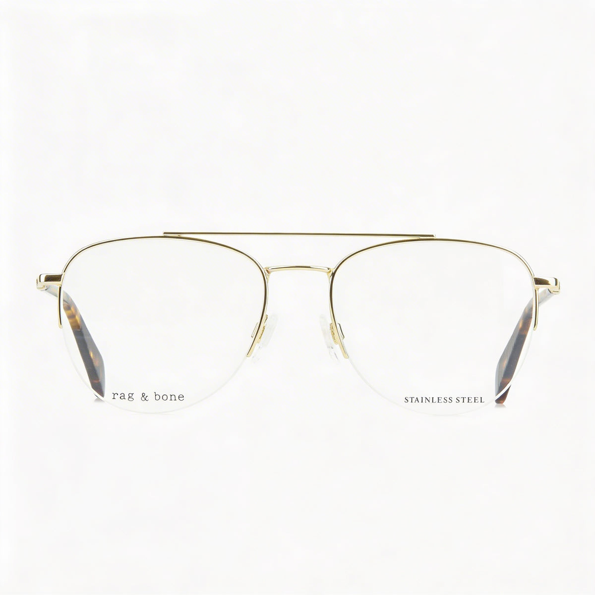 Gafas graduadas de aviador para hombre Rag & Bone Rnb7054/g en rojo y dorado, 54 mm, Photo 2