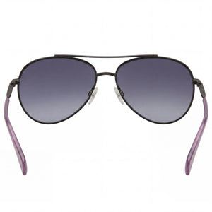 Rag & Bone Aviator Sunglasses Women — side view, Non-Polarized Black lens