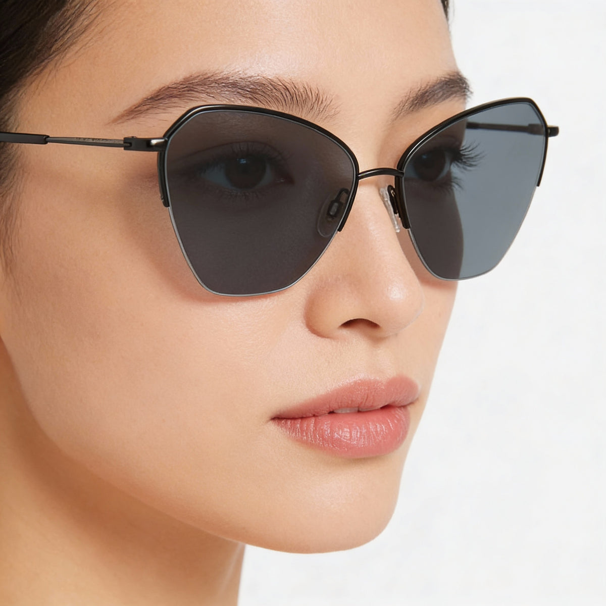 Gafas de sol Rag & Bone RNB1070/G/S de ojo de gato en negro mate para mujer, 58 mm, Photo 4