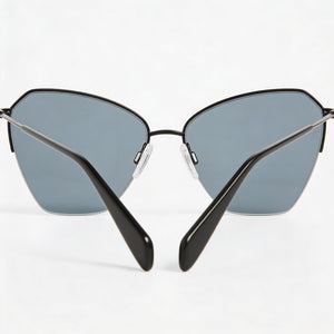 Rag & Bone Cat Eye Sunglasses Women — side view, Non-Polarized Grey lens