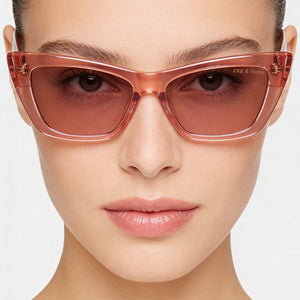 Rag & Bone Casual Rectangle Sunglasses for Women — interior view, Non-Polarized lens detail