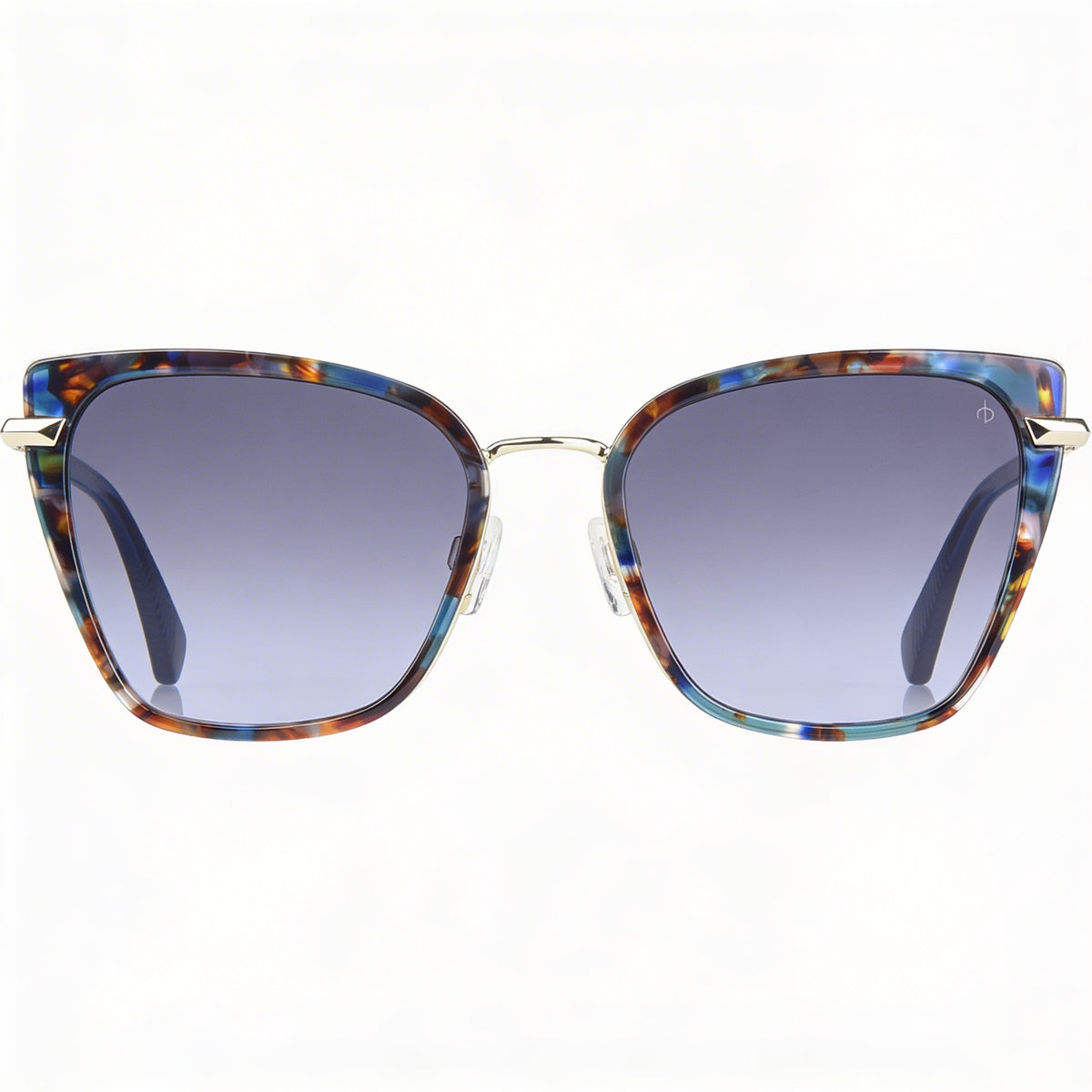 Rag & Bone Classic Blue Havana Rectangle Sunglasses for Women, 56mm, Photo 2
