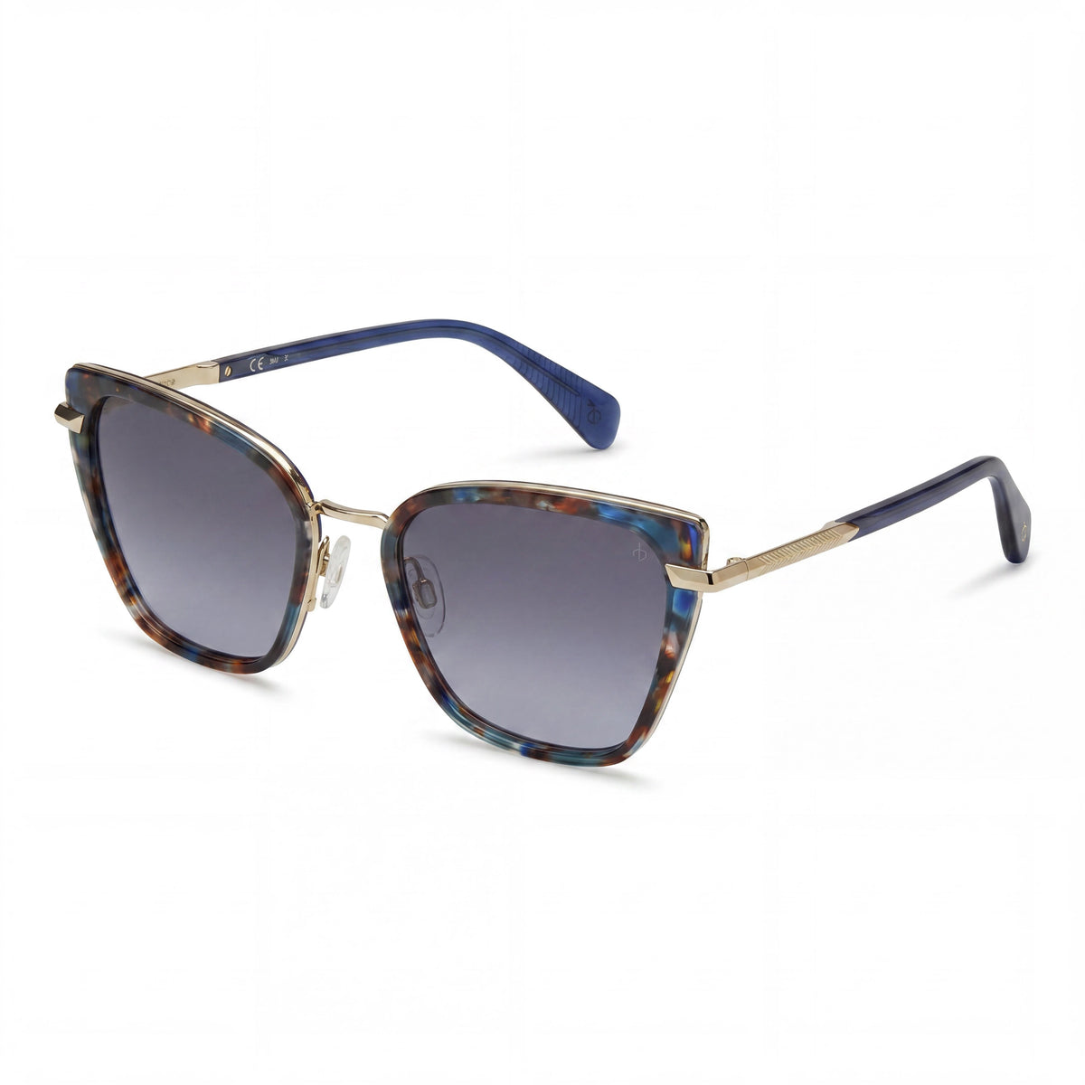 Rag & Bone Classic Blue Havana Rectangle Sunglasses for Women, 56mm, Photo 1