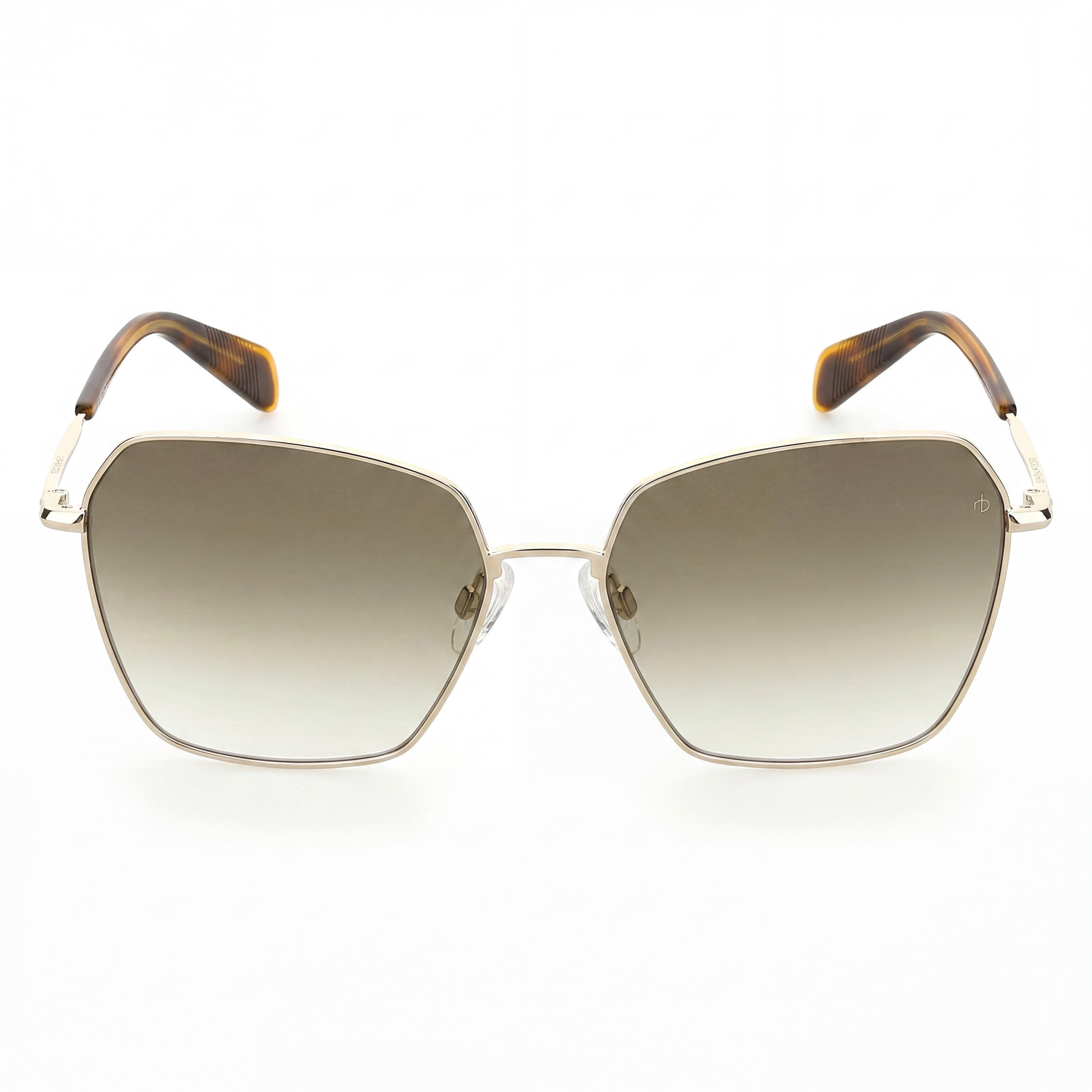 Gafas de sol Rag &amp; Bone Butterfly para mujer, de aleación de acero, con lentes de policarbonato no polarizadas, color dorado y verde, 58 mm, Photo 2
