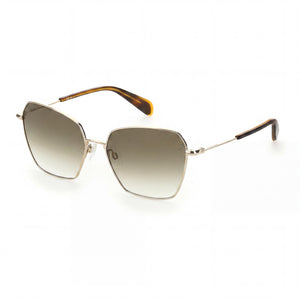 Rag & Bone Gold Square Sunglasses for Women, Gold Green lens