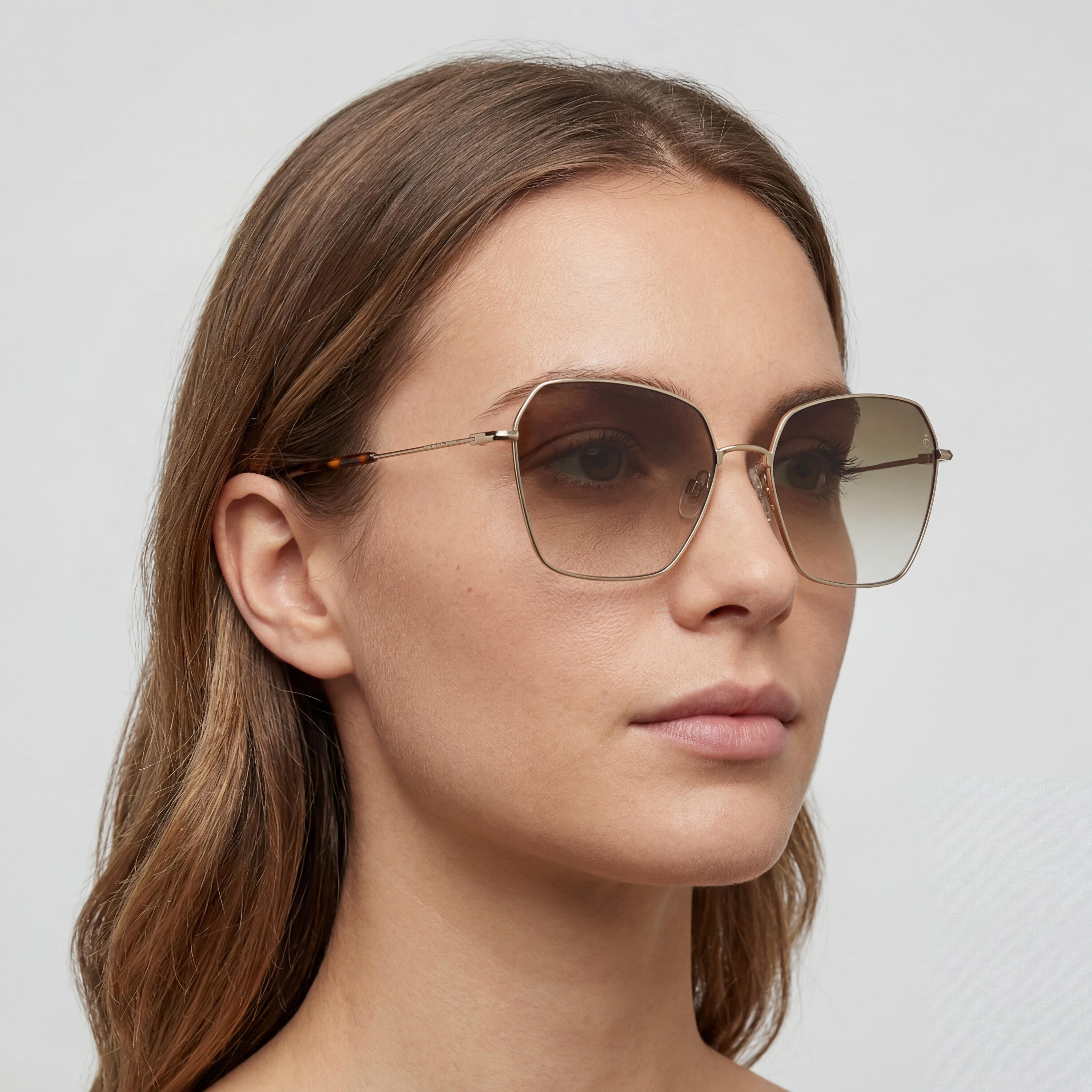 Gafas de sol Rag &amp; Bone Butterfly para mujer, de aleación de acero, con lentes de policarbonato no polarizadas, color dorado y verde, 58 mm, Photo 5