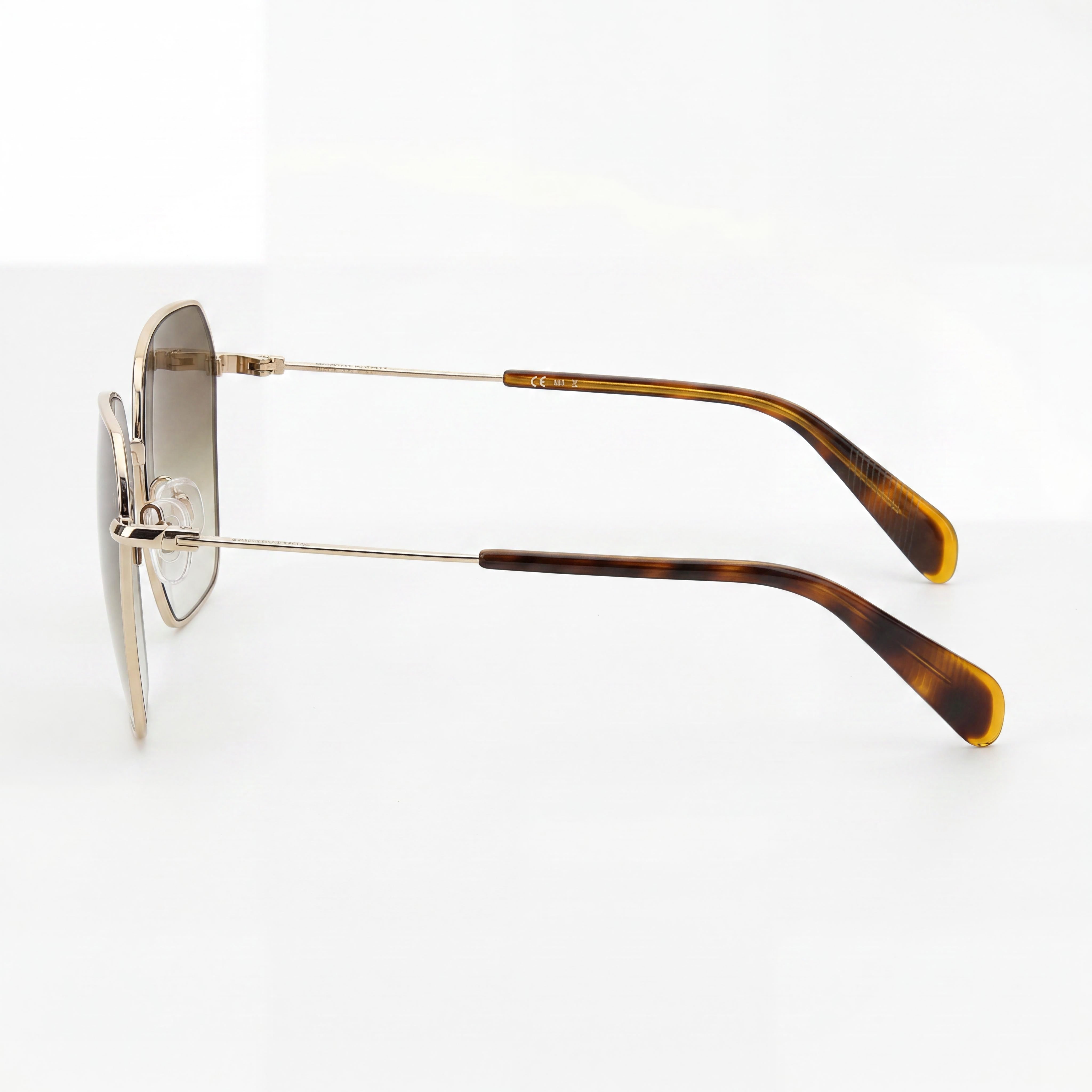 Gafas de sol Rag &amp; Bone Butterfly para mujer, de aleación de acero, con lentes de policarbonato no polarizadas, color dorado y verde, 58 mm, Photo 3