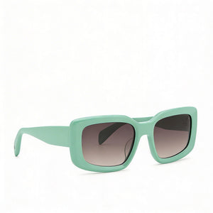 Rag & Bone Rectangle Sunglasses Women — side view, Non-Polarized Green lens