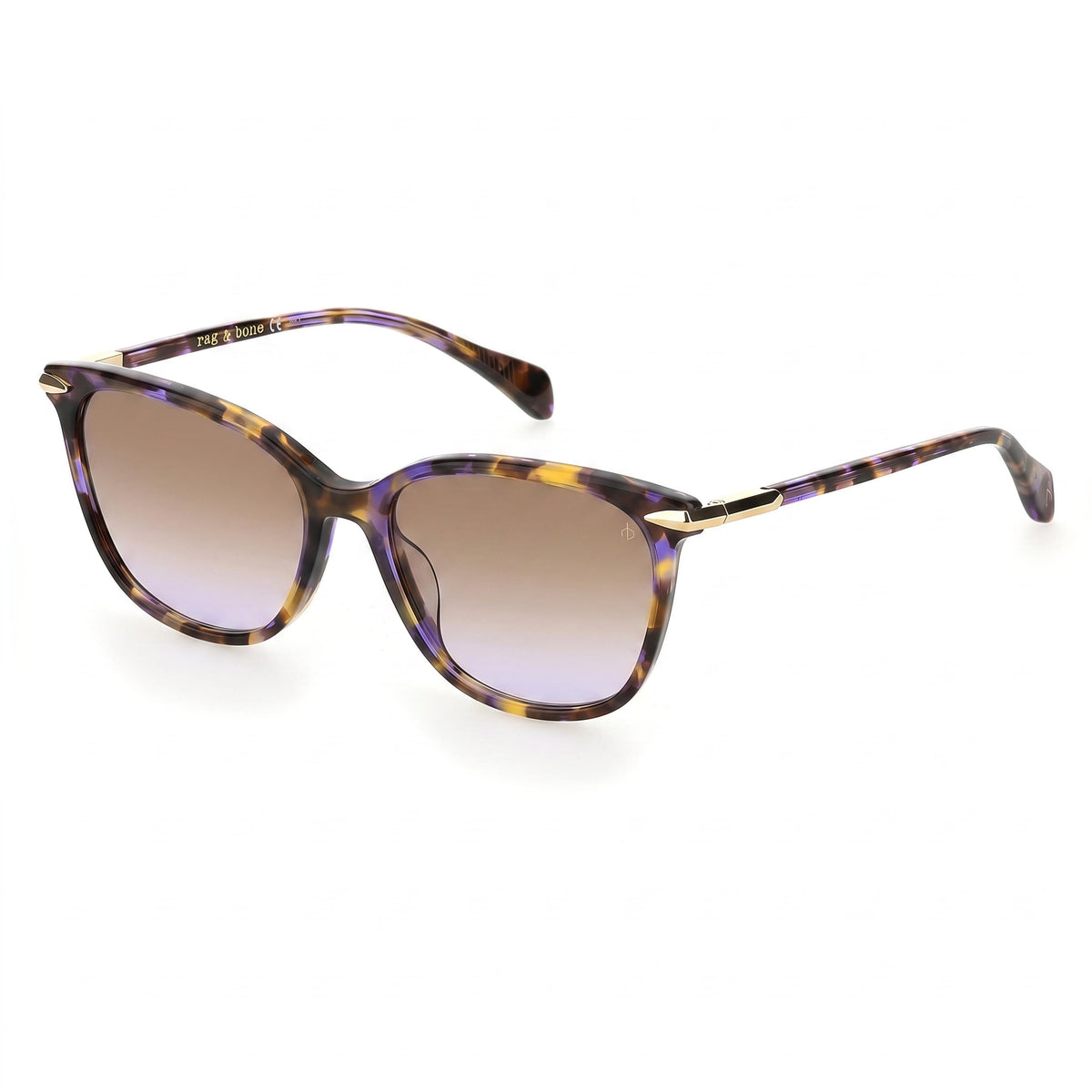 Rag & Bone Brown Violet Havana Rectangle Sunglasses for Women, 55mm, Photo 1
