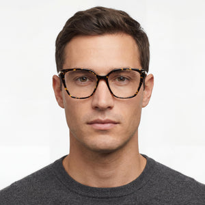 Rag & Bone Square Eyeglasses for Men — interior view, Polycarbonate demo lenses