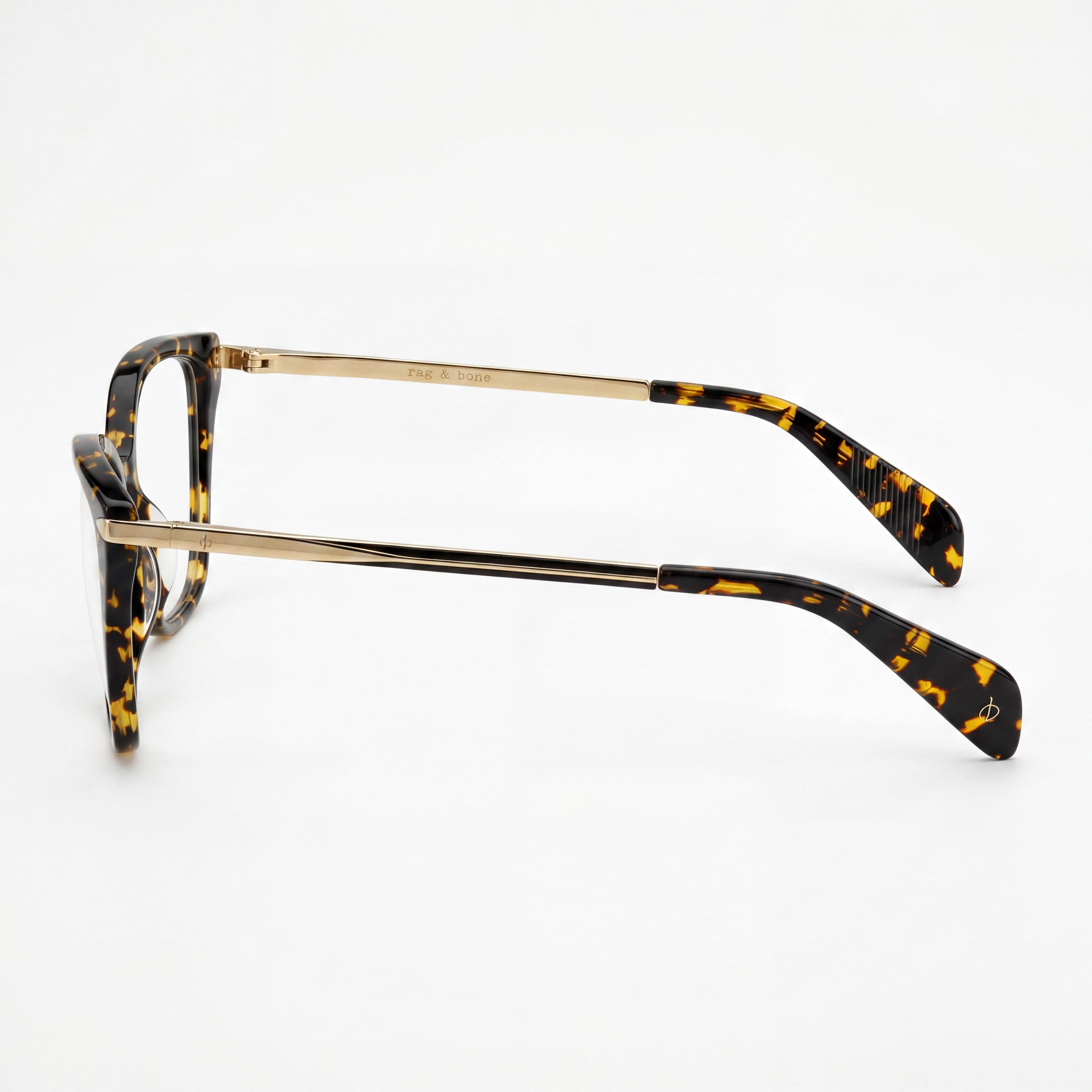 Gafas de sol cuadradas para hombre Rag & Bone Havana Gold, acetato de 53 mm, Photo 3
