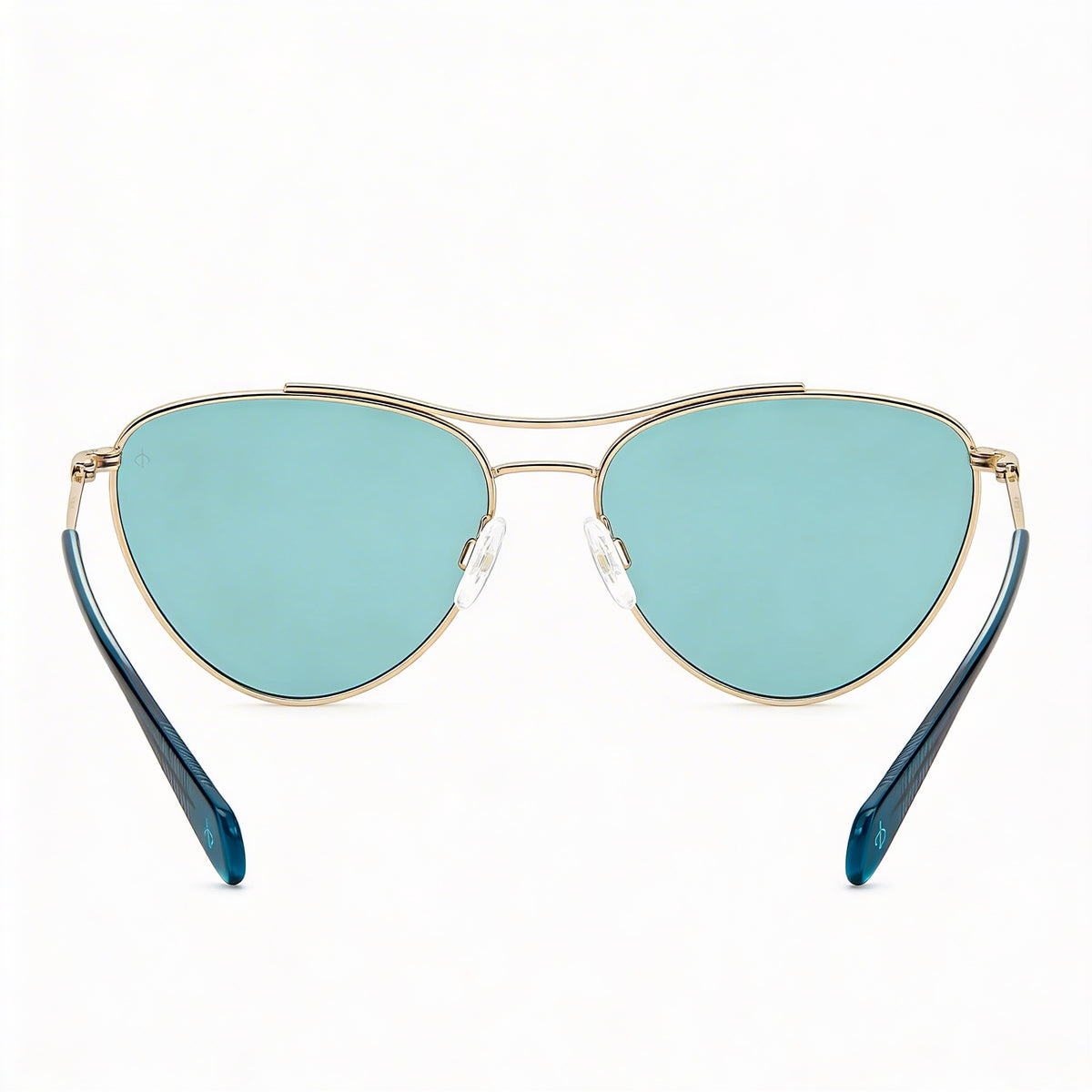 Rag & Bone Modern Gold Teal Aviator Sunglasses for Women, 58mm, Photo 2
