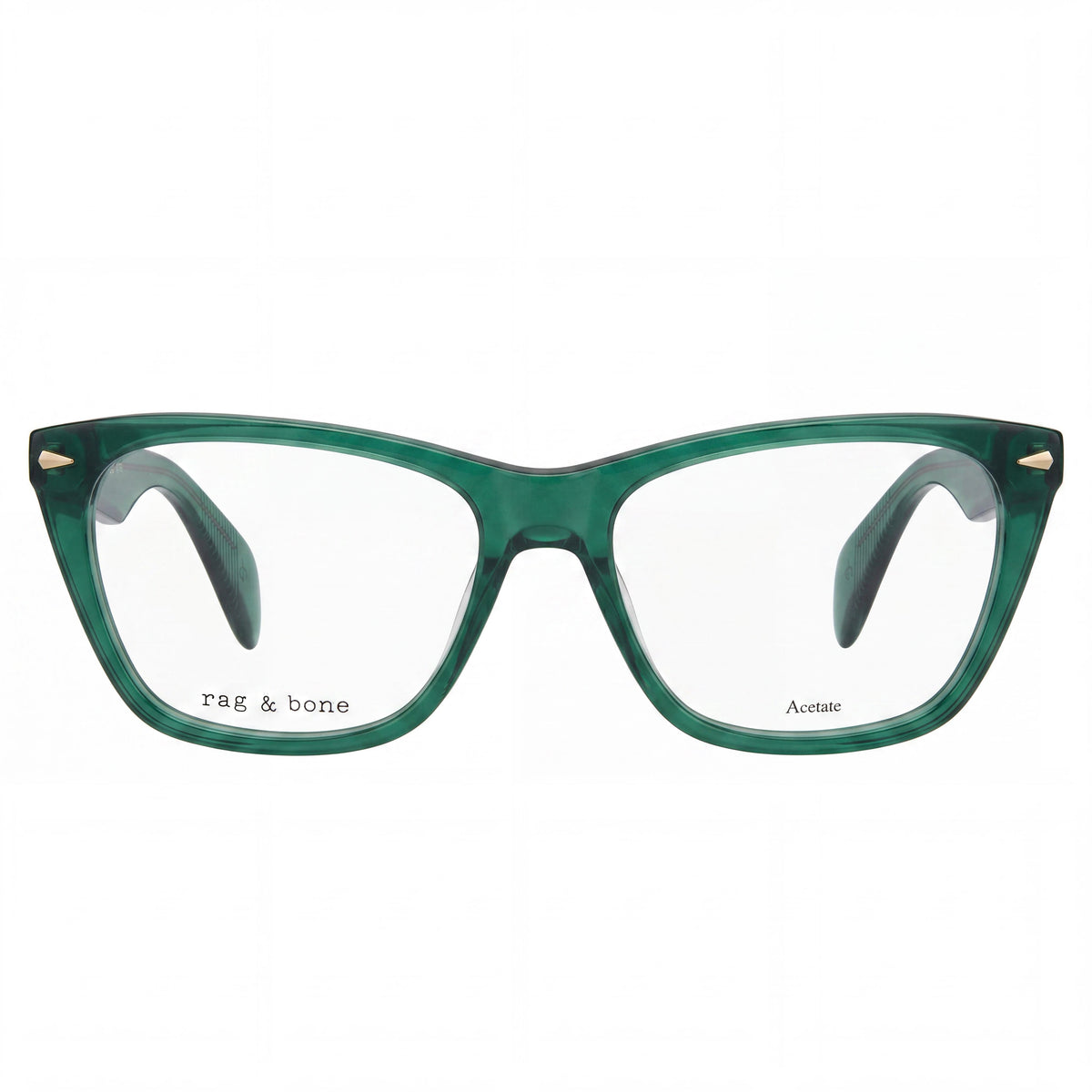 Gafas de sol para mujer Rag & Bone estilo ojo de gato en verde transparente moderno, 53mm, Photo 2