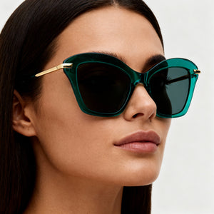 Rag & Bone Modern Heritage Cat Eye Sunglasses Women — side view, Clear lens