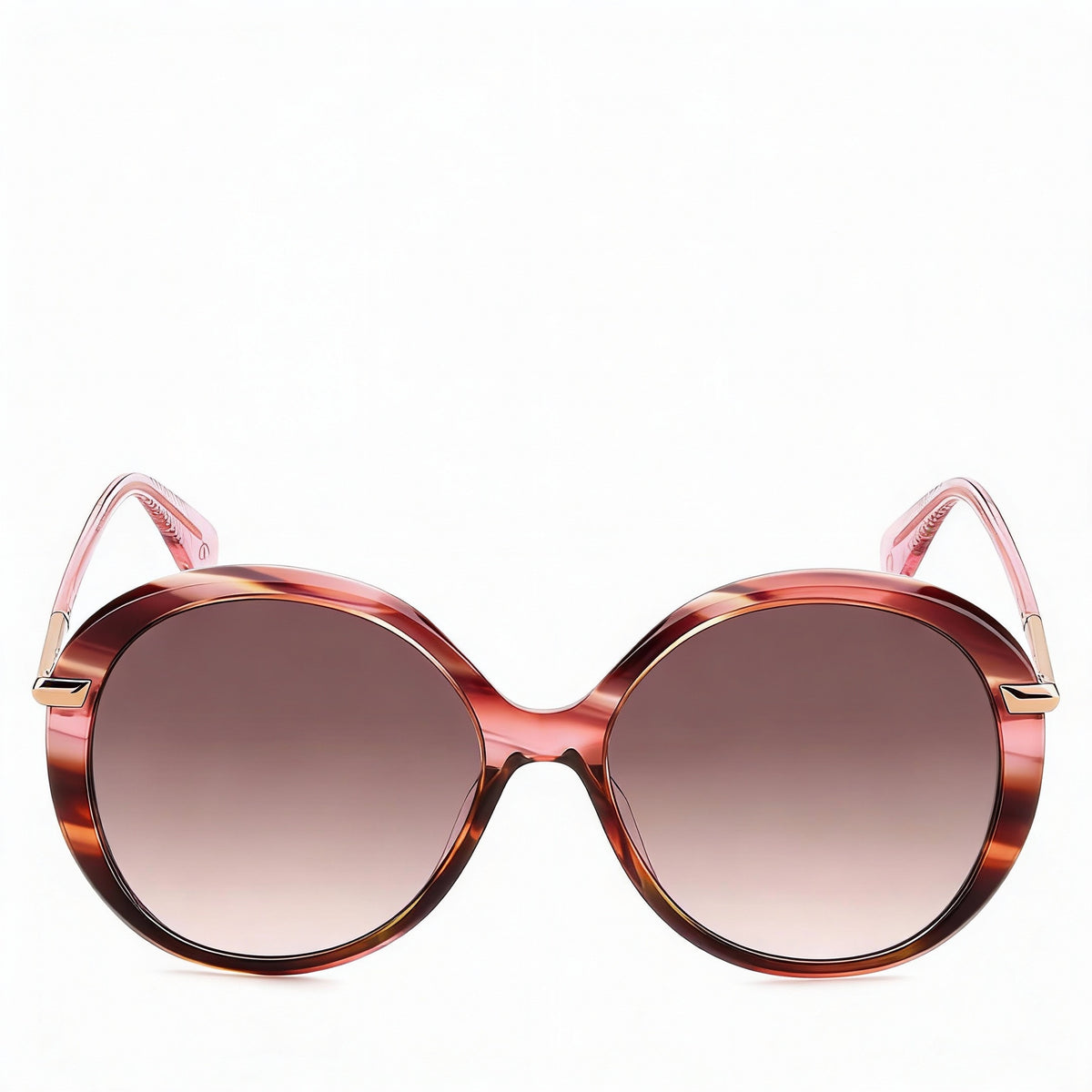 Rag & Bone Pink Horn/Brown Round Sunglasses for Women, 56mm, Photo 2
