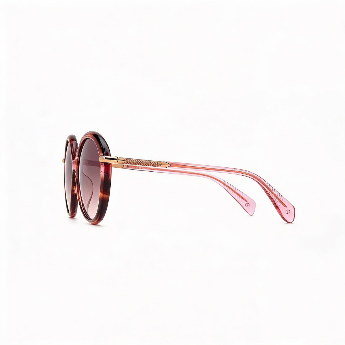 Rag & Bone Pink Horn/Brown Round Sunglasses for Women, 56mm, Photo 3